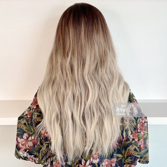 Dark root with ash blonde ombre wig | Blayage Wig | Mothers Day Gift | N… - Picture 11 of 11